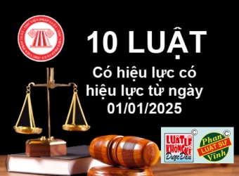 10 luật có hiệu lực từ 01/01/2025