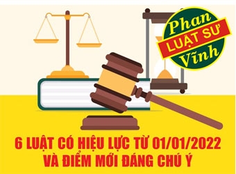 Một số điểm mới của 06 Luật có hiệu lực thi hành từ ngày 01/01/2022