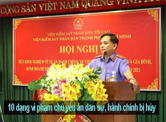 Những dạng vi phạm chủ yếu dẫn đến các bản án dân sự, hành chính bị Tòa án hủy