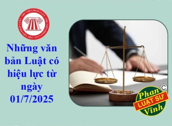 Những văn bản Luật có hiệu lực từ ngày 01/7/2025. 