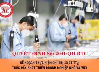 QUYẾT ĐỊNH Số: 2031/QĐ-BTC - BAN HÀNH KẾ HOẠCH THỰC HIỆN CHỈ THỊ SỐ 10/CT-TTG