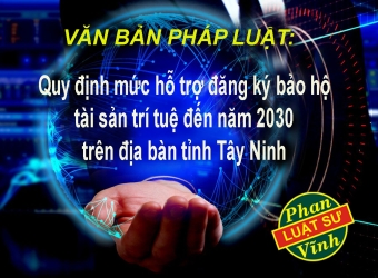 Quy định mức hỗ trợ đăng ký bảo hộ tài sản trí tuệ đến năm 2030 trên địa bàn tỉnh Tây Ninh